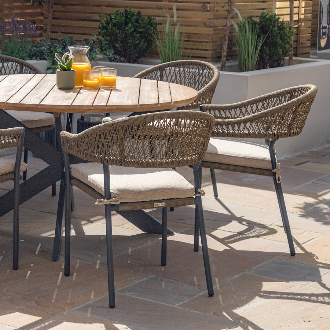 Maze -  Bali Rope Weave 6 Seat Round Dining Set