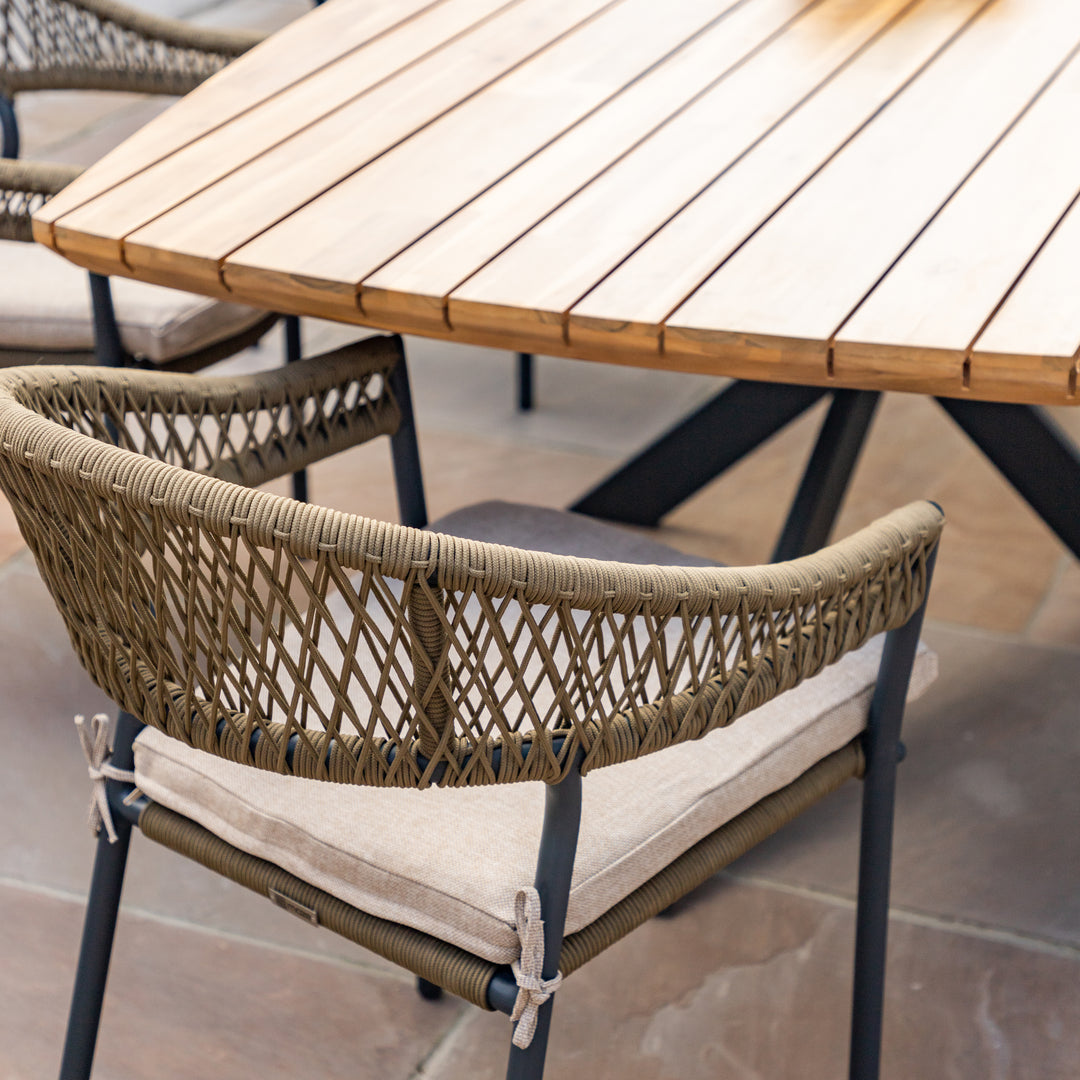 Maze -  Bali Rope Weave 8 Oval Seat Dining Set