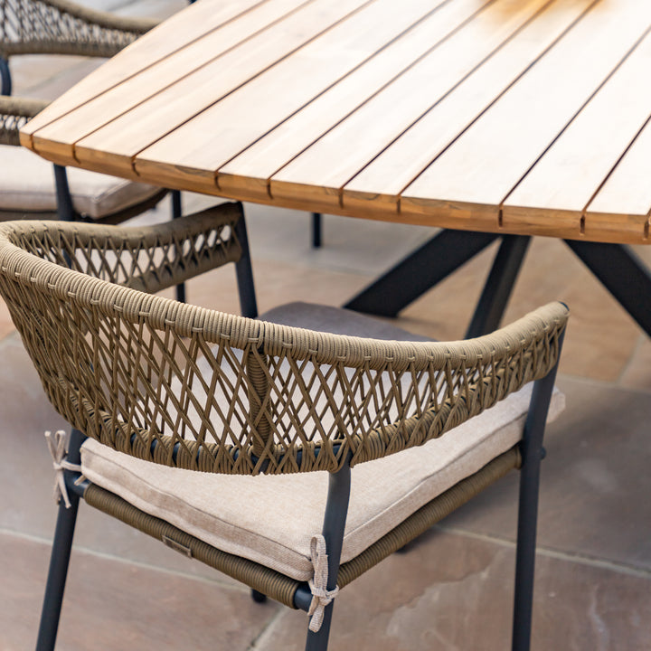 Maze -  Bali Rope Weave 8 Oval Seat Dining Set