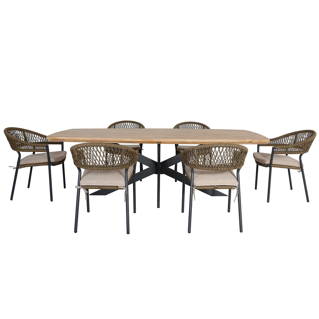 Maze -  Bali Rope Weave 8 Oval Seat Dining Set