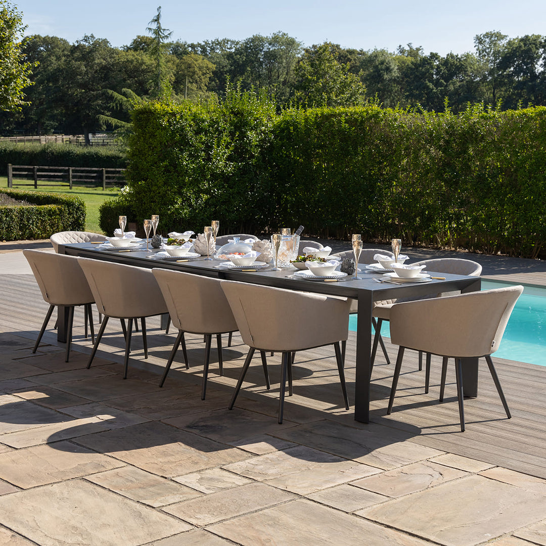 Maze -  Outdoor Fabric Ambition 6  -  10 Seat Extending Dining Set