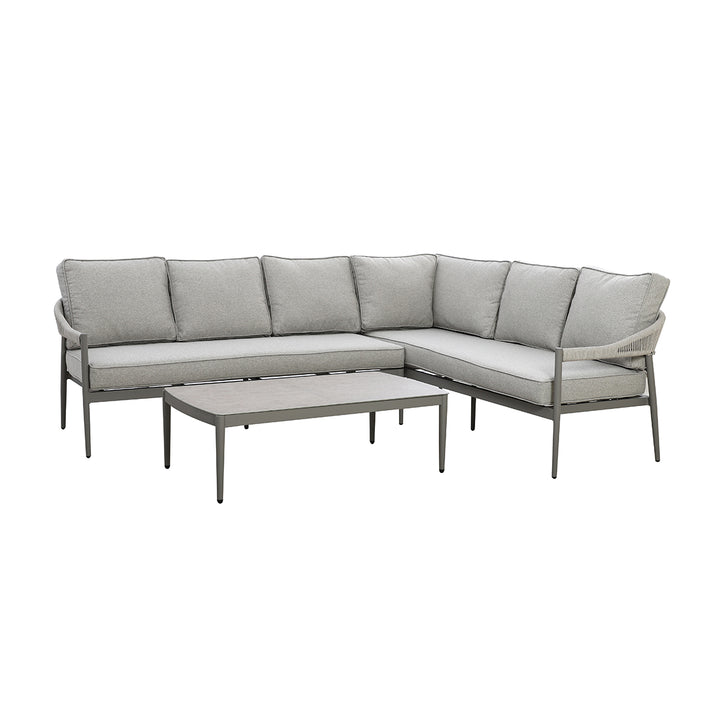 Maze -  Florence Rope Weave Large Corner Sofa Set with Rectangular Coffee Table