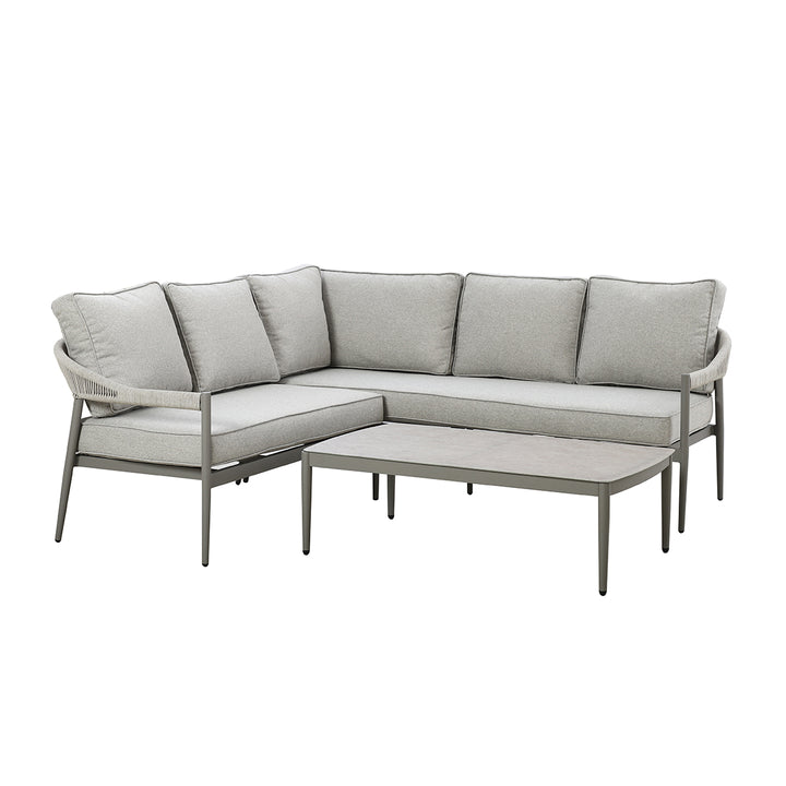 Maze -  Florence Rope Weave Small Corner Sofa Set with Rectangular Coffee Table