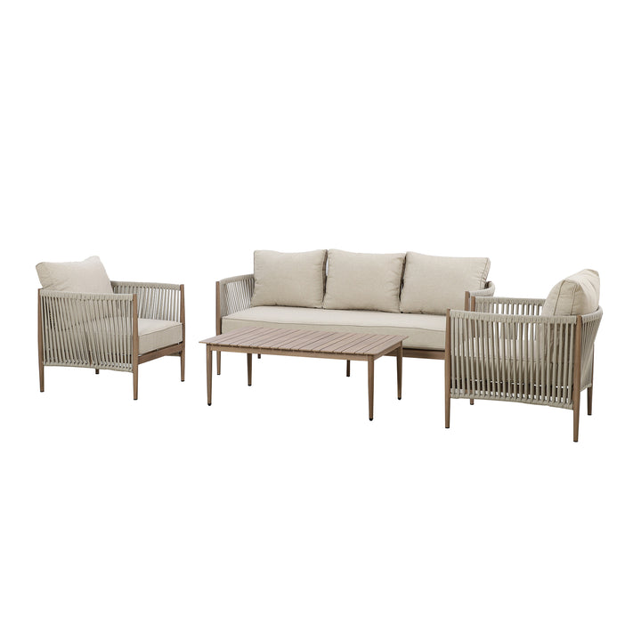 Maze -  Havana Rope Weave 3 Seat Sofa Set with Rectangular Coffee Table