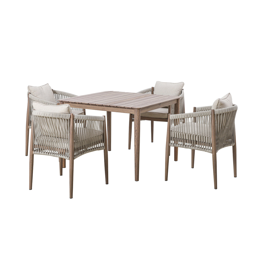 Maze -  Havana Rope Weave 4 Seat Square Dining Set