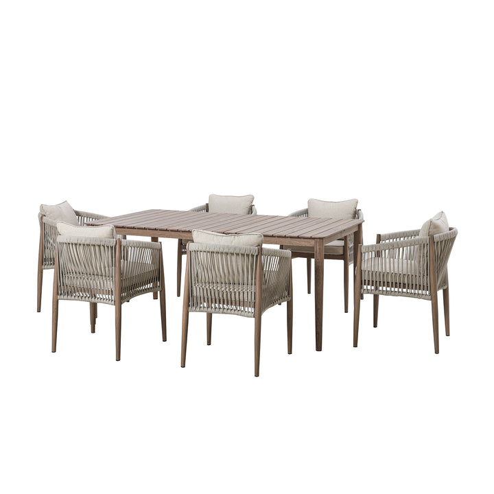 Maze -  Havana Rope Weave 6 Rectangular Dining Set