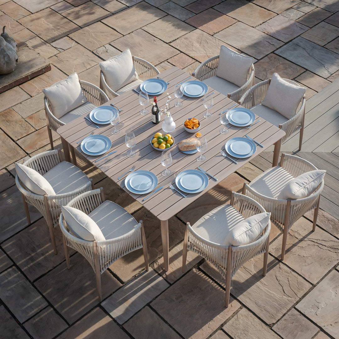 Maze -  Havana Rope Weave 8 Seat Square Dining Set