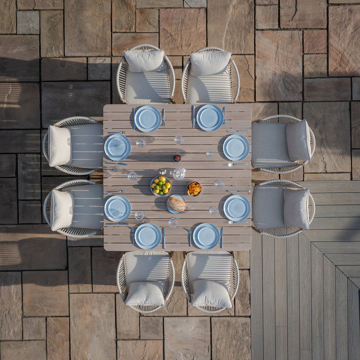 Maze -  Havana Rope Weave 8 Seat Square Dining Set