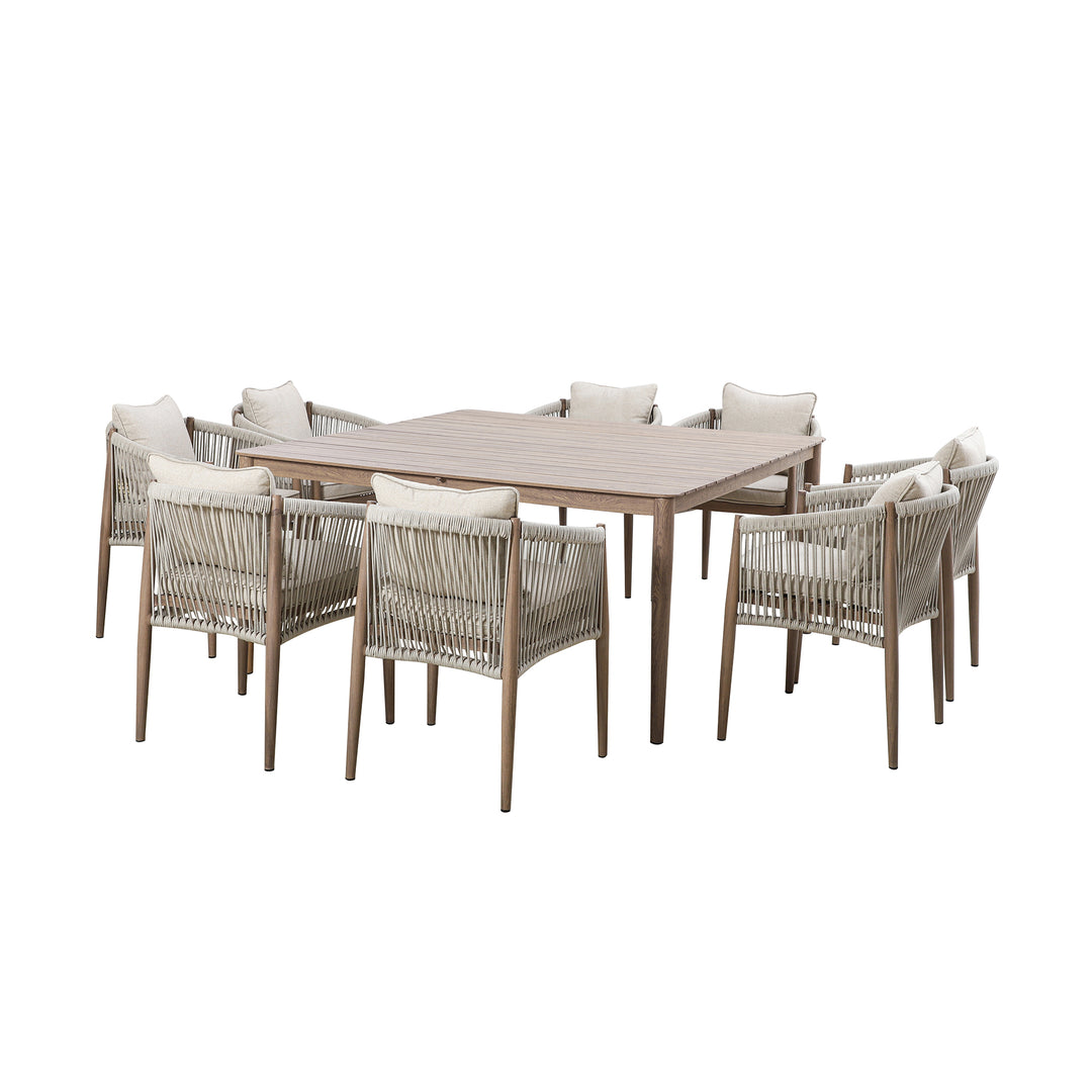 Maze -  Havana Rope Weave 8 Seat Square Dining Set