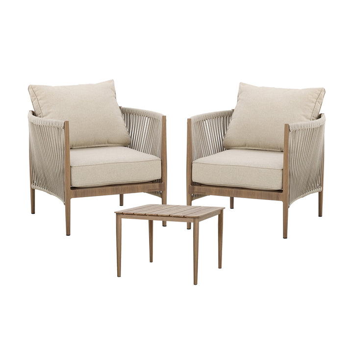 Maze -  Havana Rope Weave Lounge Set with Square Side Table