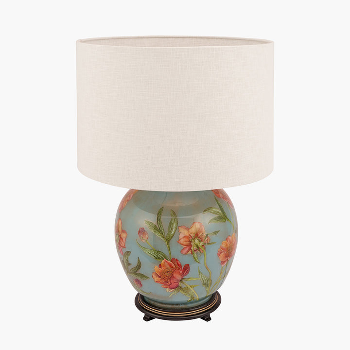 Coral Peony Large Glass Table Lamp Base