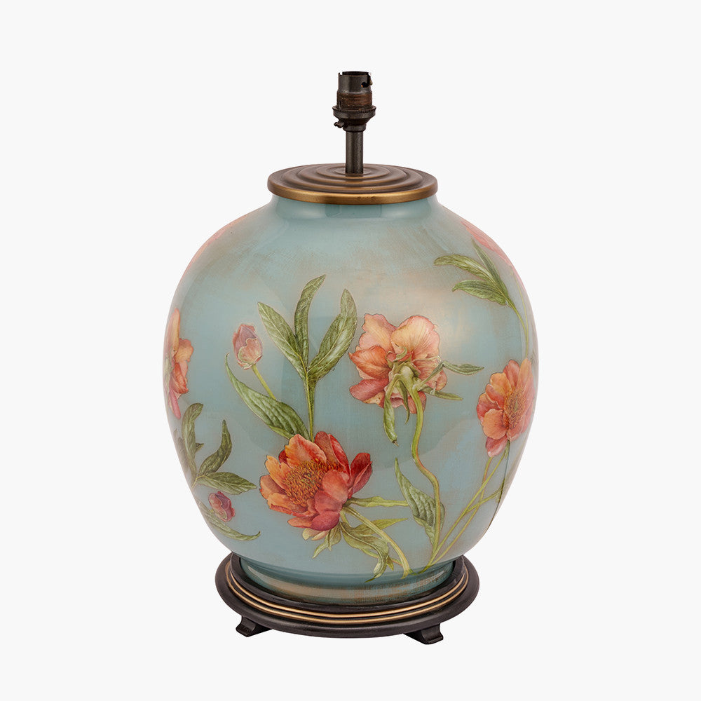 Coral Peony Large Glass Table Lamp Base