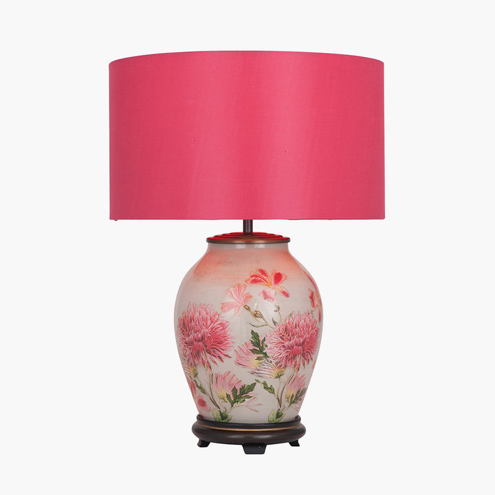 Dahlia Alstroemeria Medium Glass Lamp Base