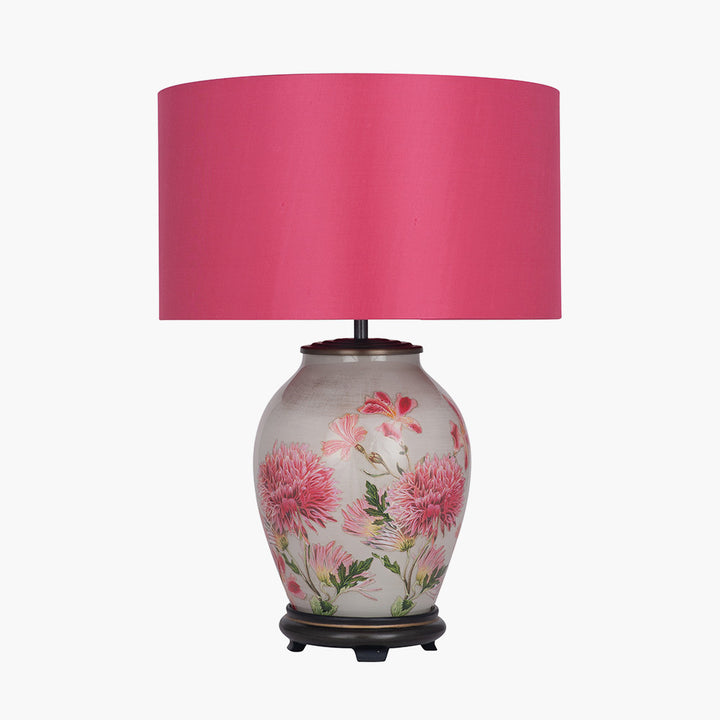 Dahlia Alstroemeria Medium Glass Lamp Base