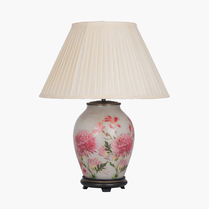 Dahlia Alstroemeria Medium Glass Lamp Base