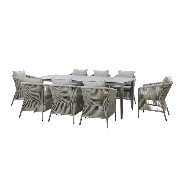 Maze -  Maldives Rope Weave 8 Seat Rectangular Dining Set