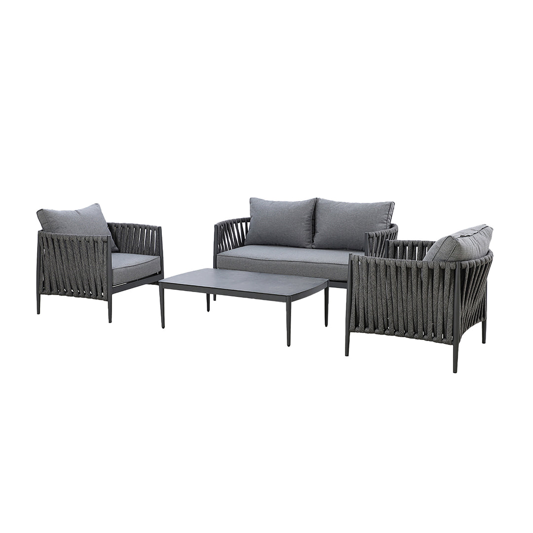 Maze -  Milan Rope Weave 2 Seat Sofa Set with Rectangular Coffee Table