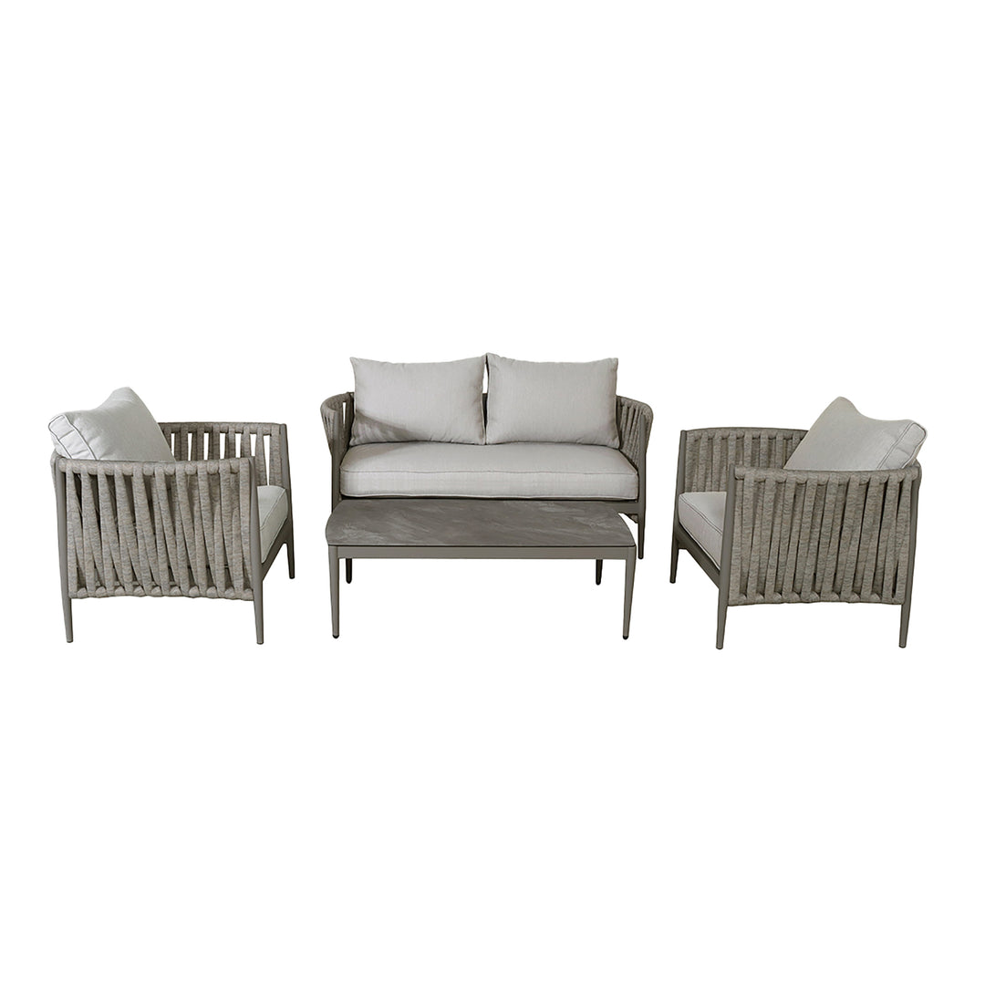 Maze -  Milan Rope Weave 2 Seat Sofa Set with Rectangular Coffee Table