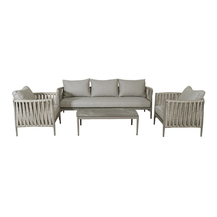 Maze -  Milan Rope Weave 3 Seat Sofa Set with Rectangular Coffee Table