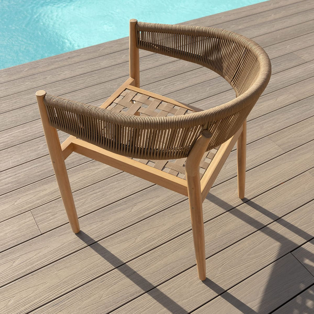 Maze -  Porto Rope Weave 4 Seat Round Dining Set