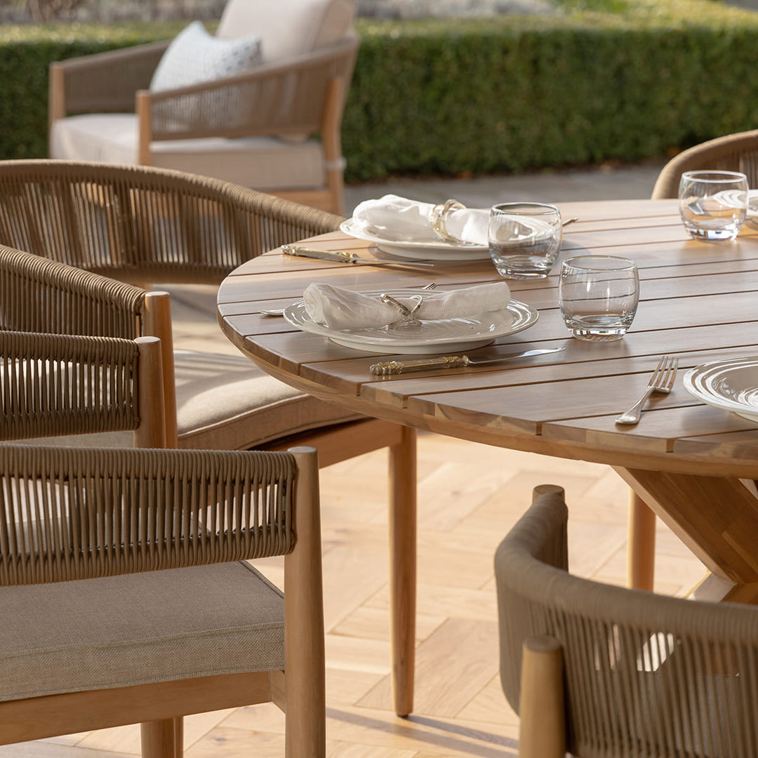 Maze -  Porto Rope Weave 6 Seat Round Dining Set