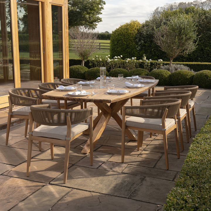 Maze -  Porto Rope Weave 8 Seat Rectangular Dining Set