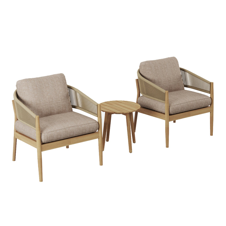 Maze -  Porto Rope Weave Lounge Set with Small Round Side Table