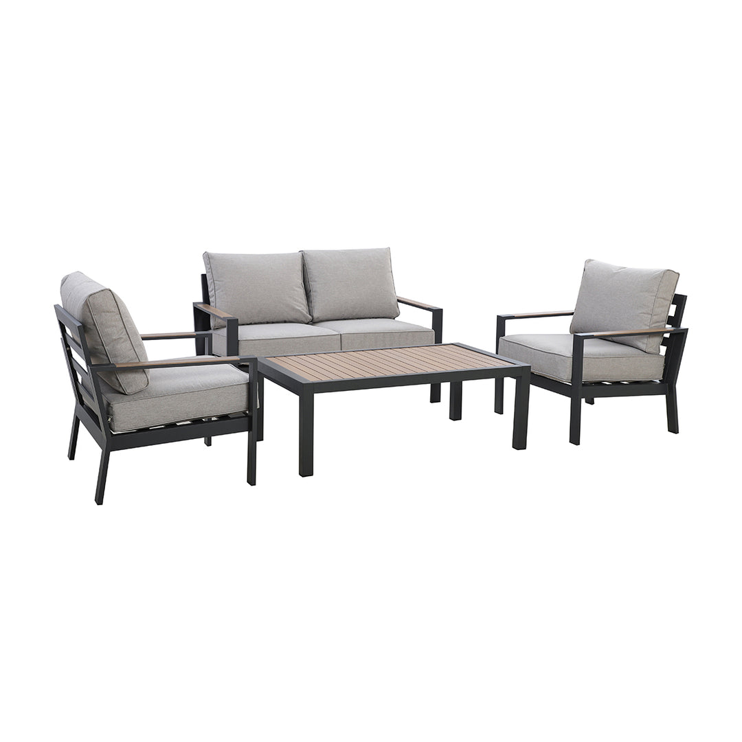 Maze -  Vancouver 2 Seat Aluminium Sofa Set with Rectangular Coffee Table