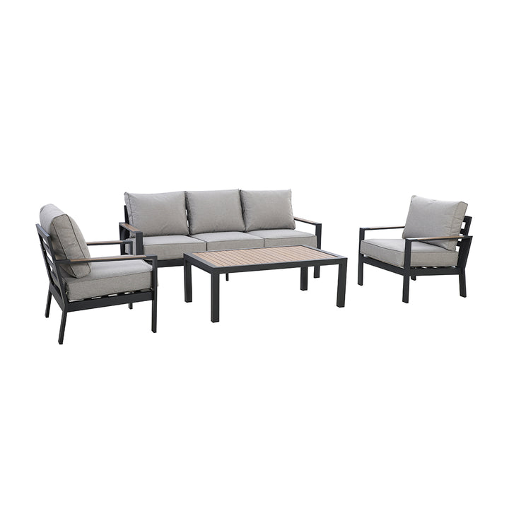 Maze -  Vancouver 3 Seat Aluminium Sofa Set with Rectangular Coffee Table