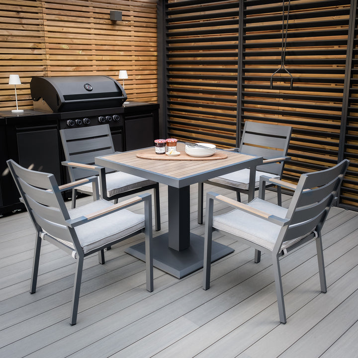 Maze -  Vancouver 4 Seat Aluminium Square Dining Set