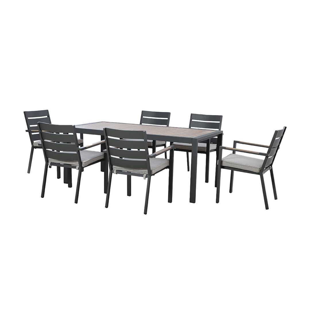 Maze -  Vancouver 6 Seat Aluminium Rectangular Dining Set