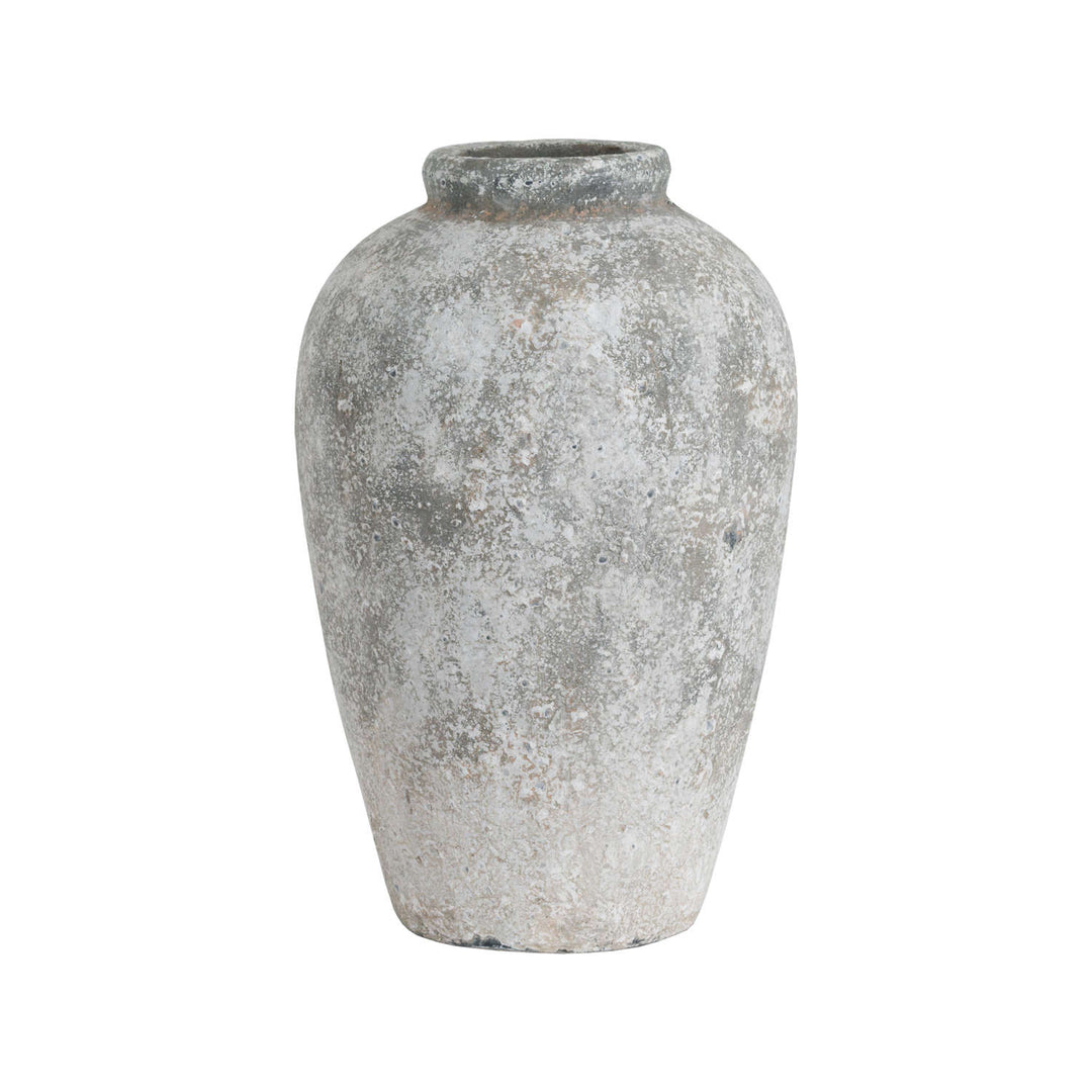 Aged Stone Tall Ceramic Vase - Modern Rattan Ltd