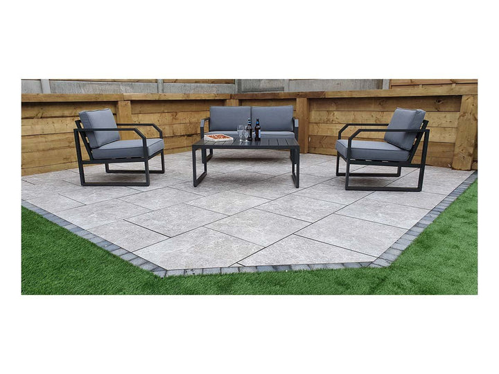 Aluminium 4 Seat Rattan Sofa Set In Grey Powder Coat Finish - ALAR0358 - Modern Rattan Ltd