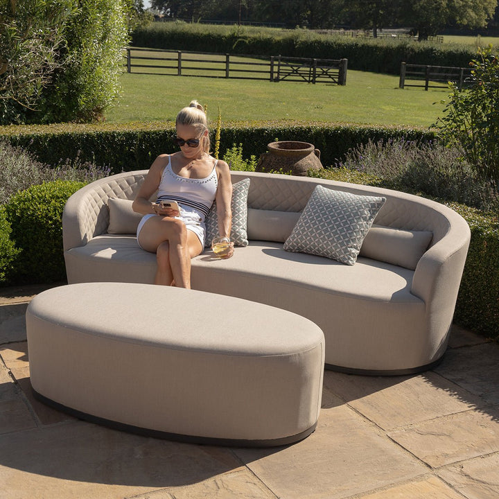 Ambition Curve 3 Seater Sofa Daybed With Curved Footstool - Modern Rattan Ltd