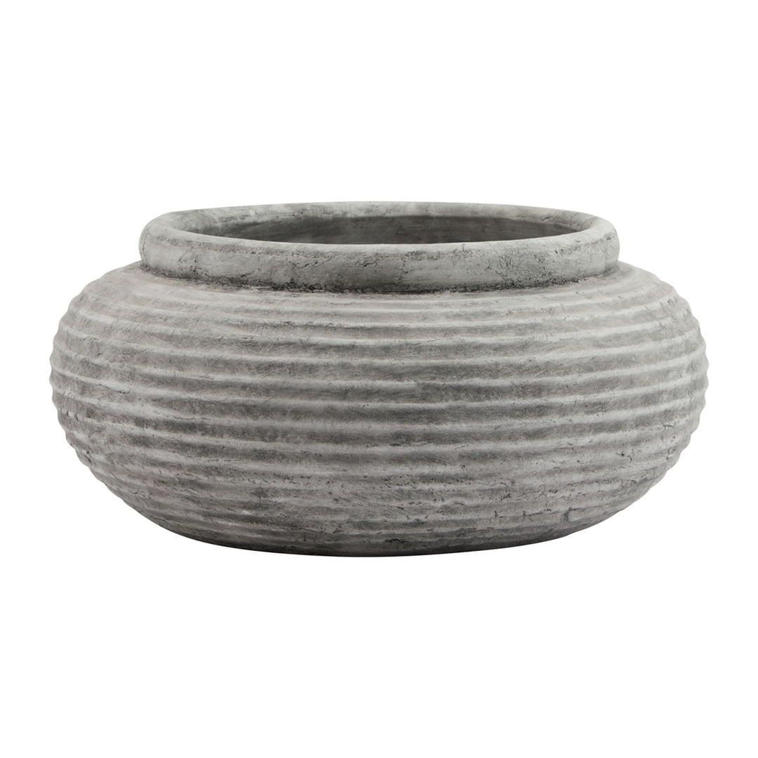 Athena Round Ribbed Planter - Modern Rattan Ltd