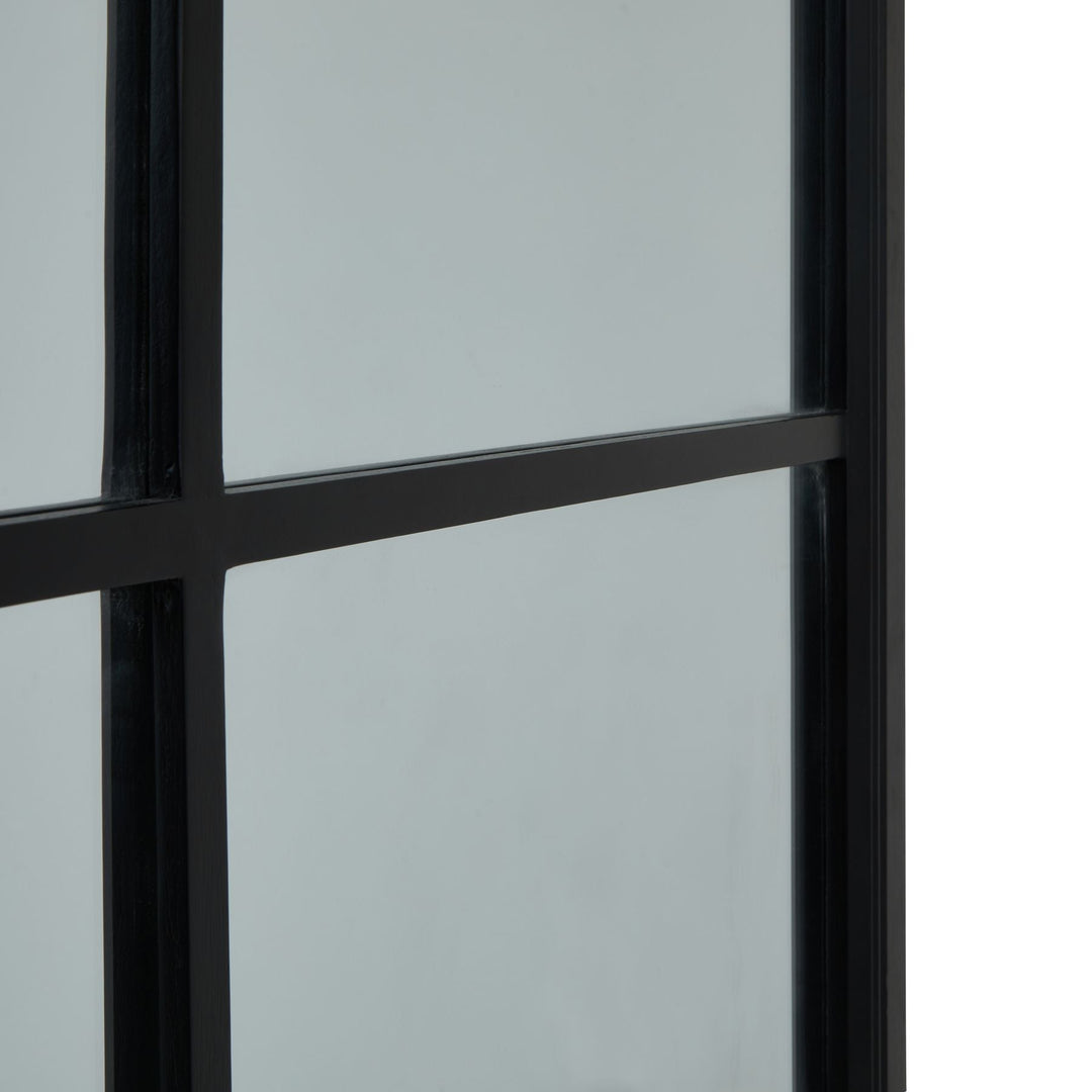 Black Wood XL Window Mirror - Modern Rattan Ltd