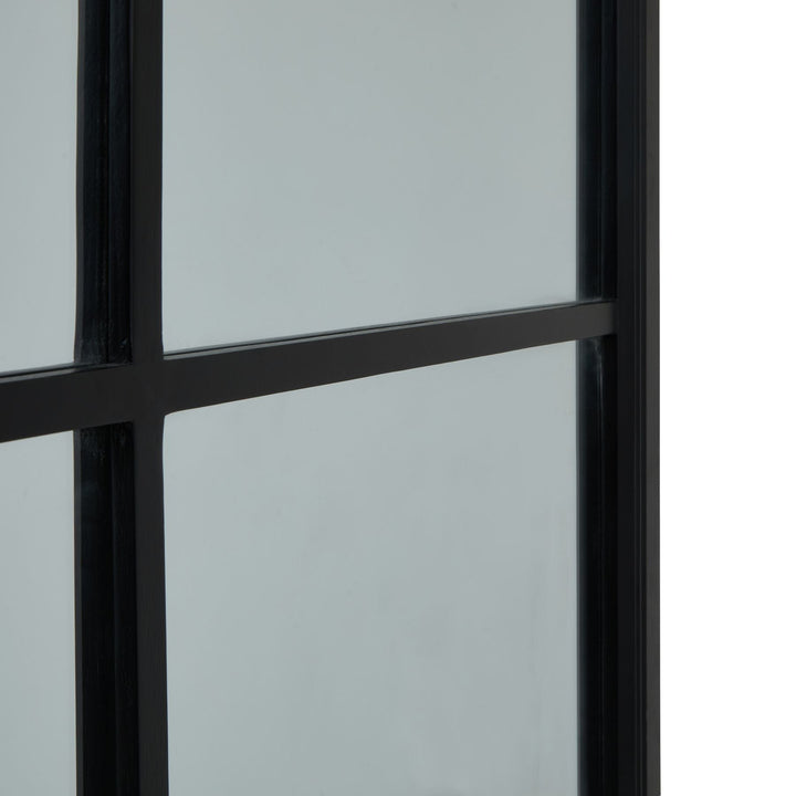 Black Wood XL Window Mirror - Modern Rattan Ltd