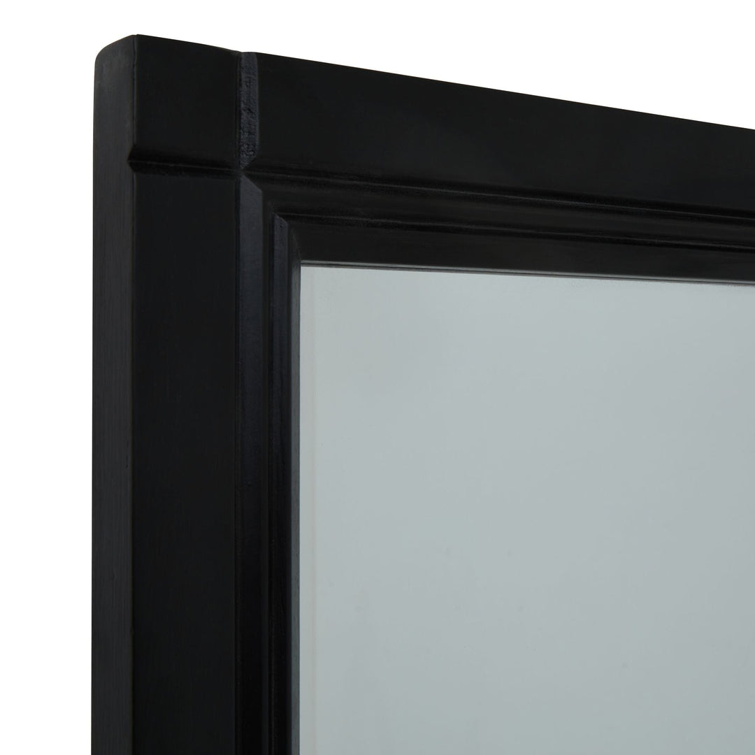 Black Wood XL Window Mirror - Modern Rattan Ltd