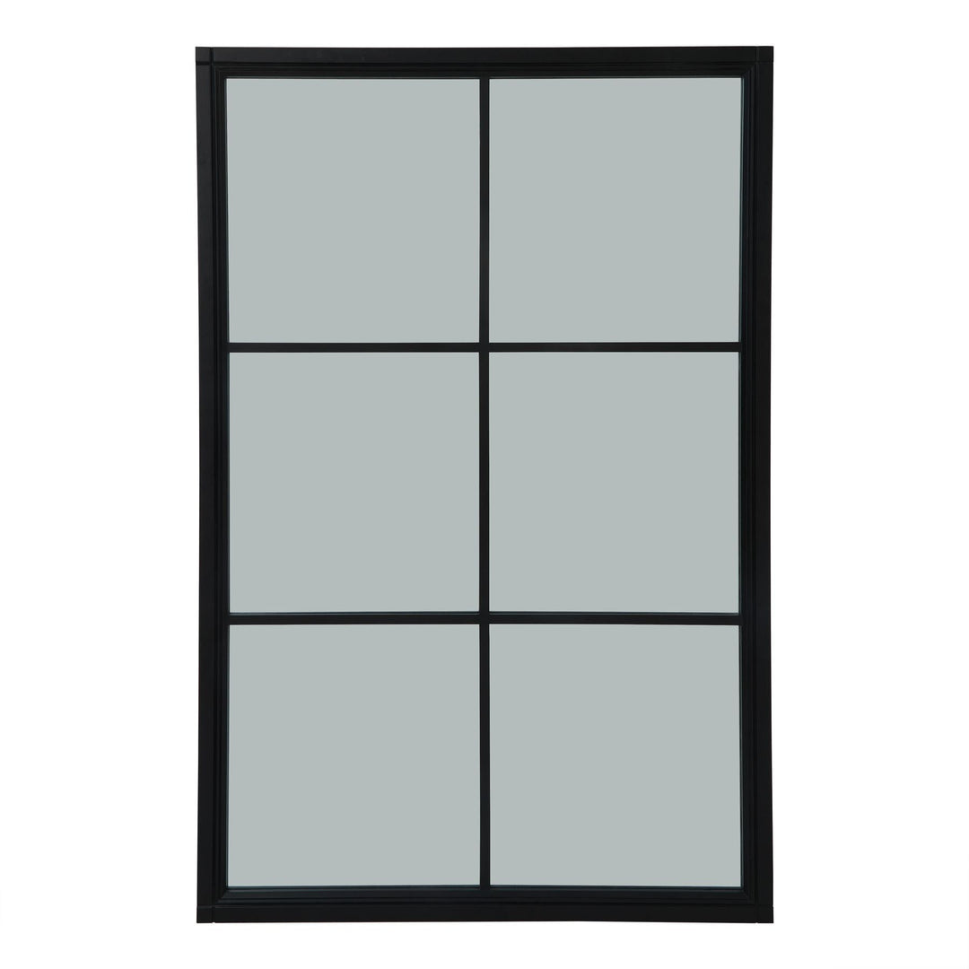 Black Wood XL Window Mirror - Modern Rattan Ltd