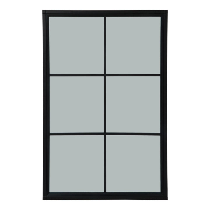 Black Wood XL Window Mirror - Modern Rattan Ltd