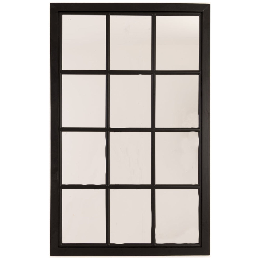 Black Wooden Window Mirror - Modern Rattan Ltd