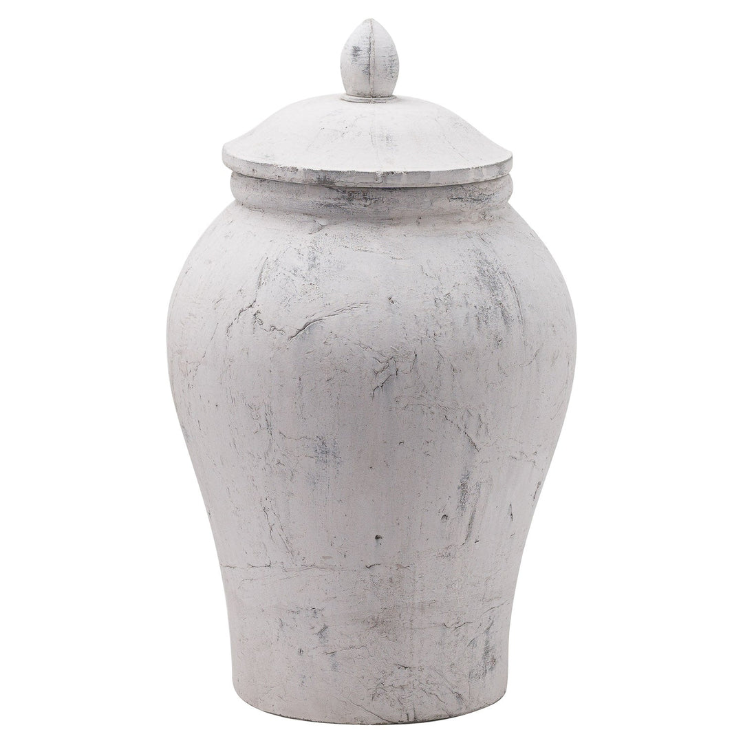 Bloomville Large Stone Ginger Jar - Modern Rattan Ltd