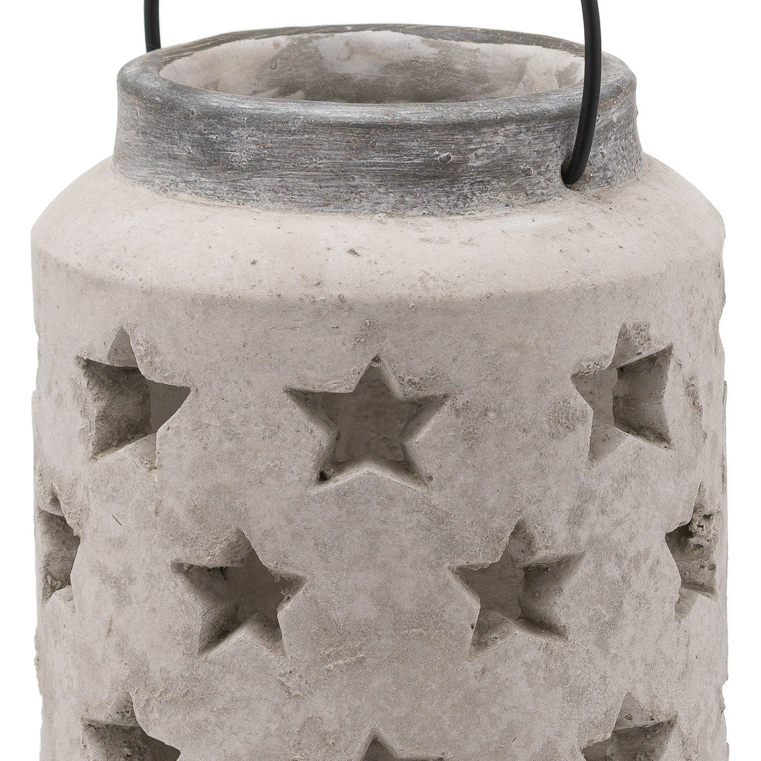 Bloomville Large Stone Star Lantern - Modern Rattan Ltd