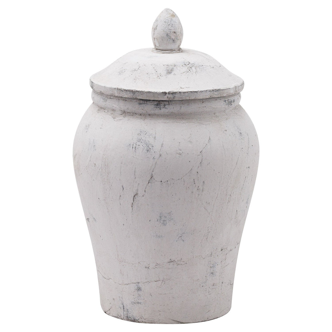 Bloomville Stone Ginger Jar - Modern Rattan Ltd