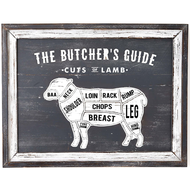 Butchers Cuts Lamb Wall Plaque - Modern Rattan Ltd