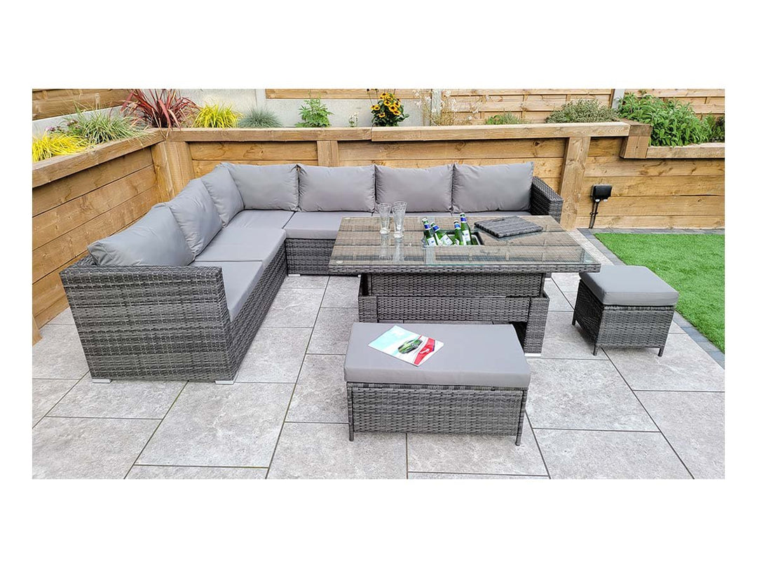 Catalina Corner Dining Sofa With Lift Table & Ice Bucket - CAT0367 - Modern Rattan Ltd