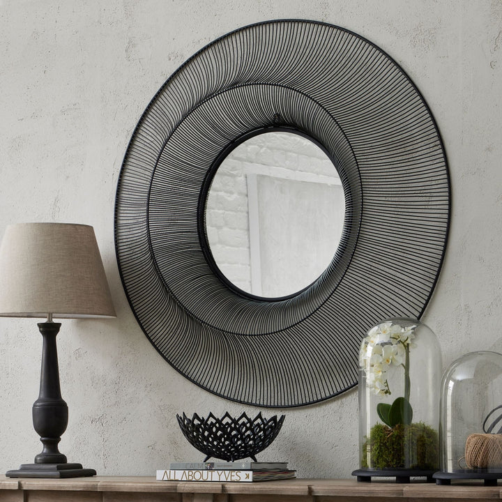 Chico Black Large Wire Mirror - Modern Rattan Ltd