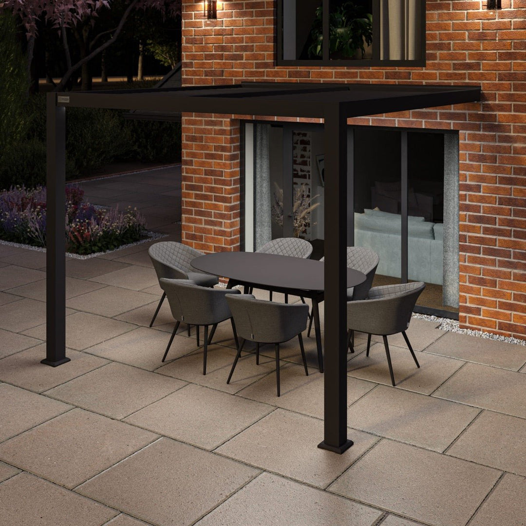 Como Pergola Aluminium Lean - to Wall 3m x 3m Frame Only / Grey - Modern Rattan Ltd