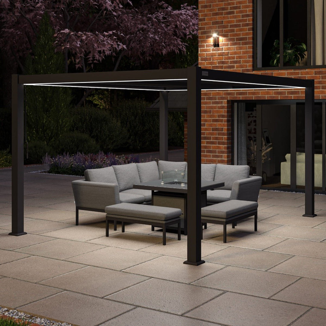 Como Pergola Aluminium Rectangular 3m x 4m Frame Only - Modern Rattan Ltd