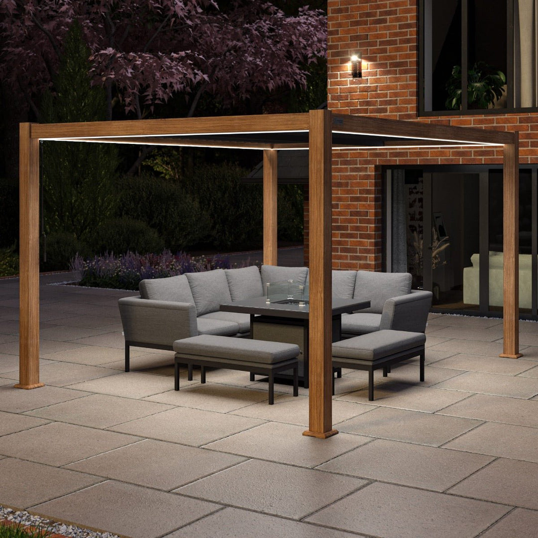 Como Pergola Aluminium Rectangular 3m x 4m Frame Only - Modern Rattan Ltd